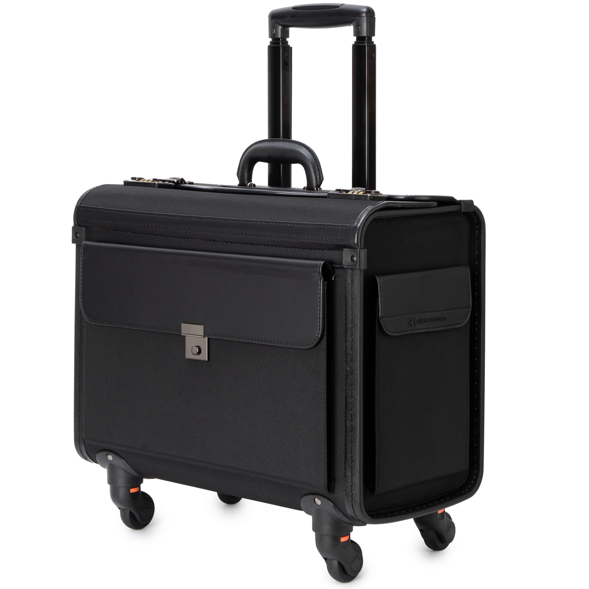 Alpine Swiss Wheeled Briefcase | Rolling Briefcase Locking